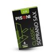 PISONI CLASSIC SOPRANO SAX REEDS, FILED, STRENGTH 3.75, 6 REED BOX