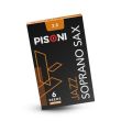 PISONI JAZZ SOPRANO SAX REEDS, UNFILED, STRENGTH 2.5, 6 REED BOX