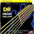 DR NYE-10 SET FLUORESCENT ELECTRIC GUITAR STRINGS - K3 NEON YELLOW - MEDIUM