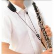 BG O30 LEATHER STRAP FOR ENGLISH HORN, COTTON PAD, REGULAR, BLACK