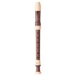 AULOS G104A SOPRANO RECORDER, THREE-PIECE, DARK BROWN/CREAM, GERMAN FINGERING, SCABBARD