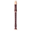 AULOS E205A SOPRANO FLUTE, 3-PART, DARK BROWN, BAROQUE FINGERING