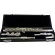 LUCIEN FL-200S-2 LUCIEN SILVER PLATED FLUTE, C & S HEADJOINT, CLOSE HOLES, OFFSET G, DELUXE CASE WITH CARRYING COVER
