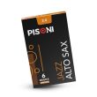 PISONI JAZZ ALTO SAX REEDS, UNFILED, STRENGTH 2.5, 6 REED BOX