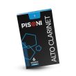 PISONI ALTO CLARINET REEDS, FILED, STRENGTH 1.0, 6 REED BOX