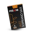 PISONI JAZZ SOPRANO SAX REEDS, UNFILED, STRENGTH 5.0, 6 REED BOX