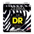 DR ZEH-9 ACOUSTIC GUITAR STRING SET - ZEBRA EXTRA LITE-N-HEAVY