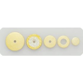 Deluxe Flute pad, dark yellow double bladder, deluxe woven felt, diameter 17,5, thickness 2,5, hole 4