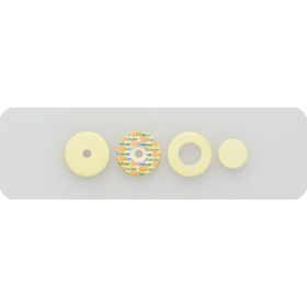 Deluxe Flute pad, double bladder, lemon yellown, Hi-Tech felt, diameter 17,5, thickness 2,5, hole 4
