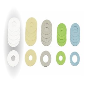 MUSIC CENTER BC10 FLUTE BACKING CARD DIAMETER: 17 MM THICKNESS: 0,15 MM HOLE 6,5 MM GREEN (BAG OF 100 PCS.)