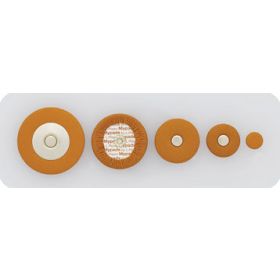 Sax pad, medium brown leather, regular felt, full carboard, convex disc and rivet, diameter 38 thickness 4,3