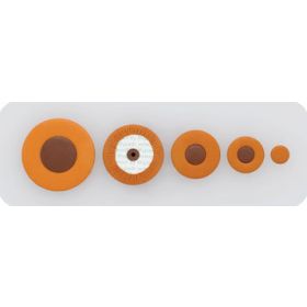 Waterproof Sax pad, medium brown leather, deluxe woven felt, disc of plastic material, diameter 20, thickness 4